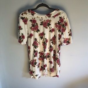 Piphany Rose Tunic Blouse Shirt Open Back Large EUC